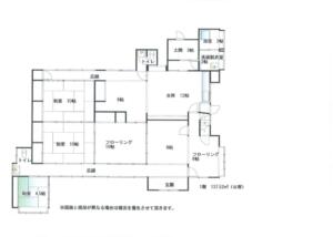 ７部屋ある一階の間取り　3畳の土間もあります