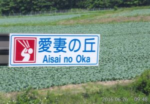 愛妻の丘道路看板